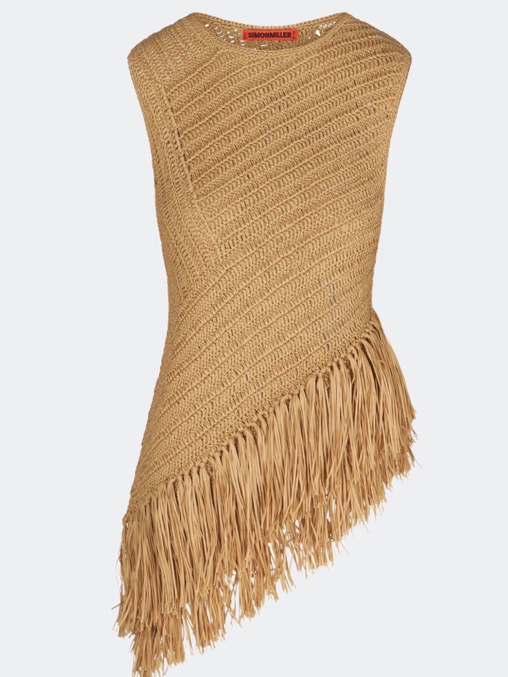 Simon Miller Asymmetric Fringed Knit Top — Camel NWT - Picture 1 of 6